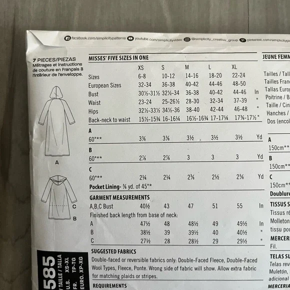 Handmade New Look Pink Hooded Striped Wool-Blend Cape Coat with Olive Sleeves - Picture 8 of 8